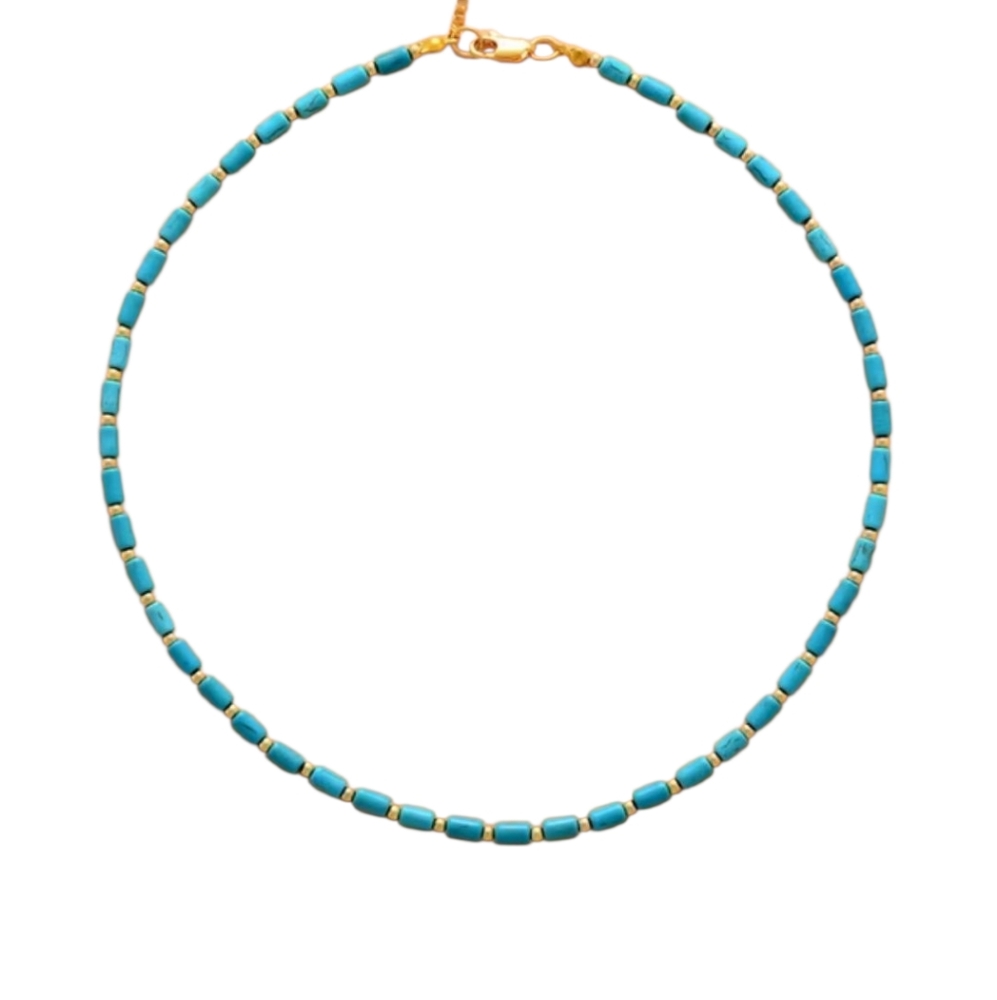 Simple New Turquoises Boho Choker  Chic Short Beaded Layered Necklace